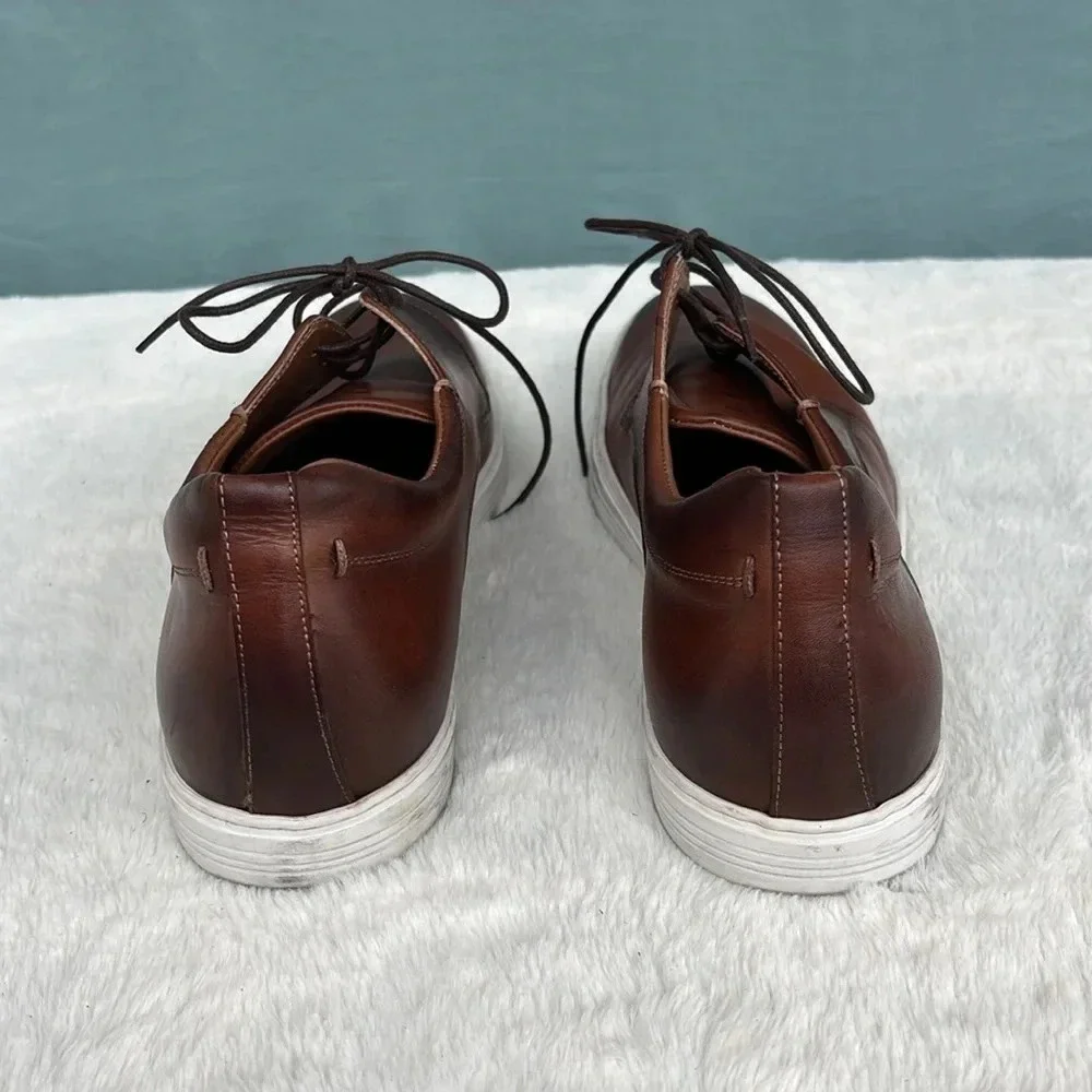 EUC Bruno Magli Men's Colina Derby Oxfords Cognac Brown Size 9 Comfort Luxury
